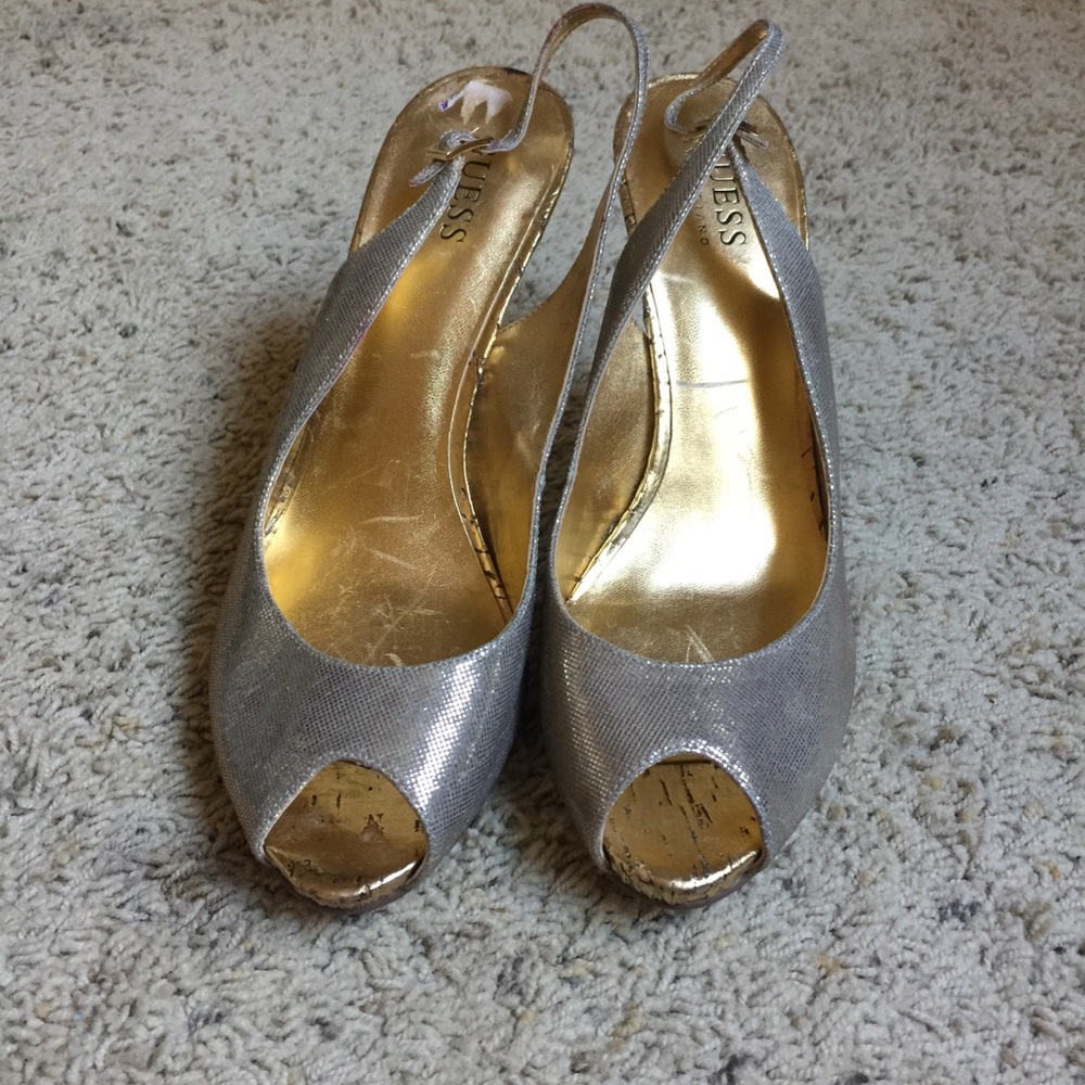 Guess gold heels